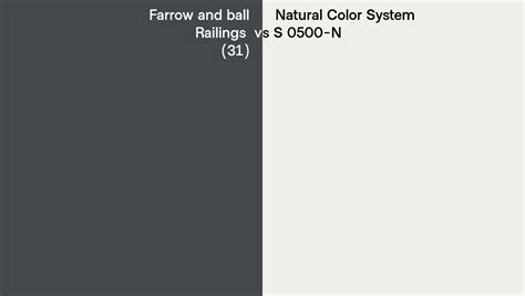 Farrow And Ball Railings 31 Vs Natural Color System S 0500 N Side By