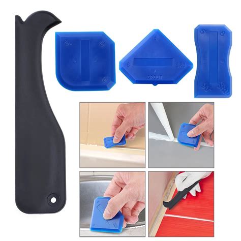 4pcs Sealant Spatula Caulking Tool Kit Caulk Silicone Grout Remover