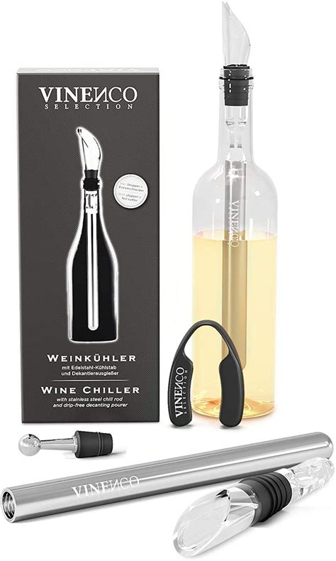 VINENCO Weinkühler Set Flaschenkühler Dekanter 3 in 1 Premium Wein