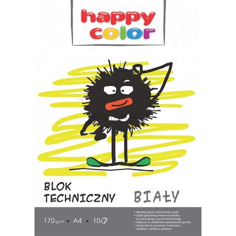 Blok techniczny biały A4 Happy Color