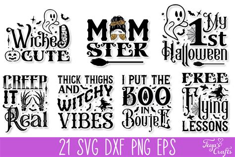 Halloween Svg Quotes Bundle By Anastasia Feya Fonts Svg Cut Files