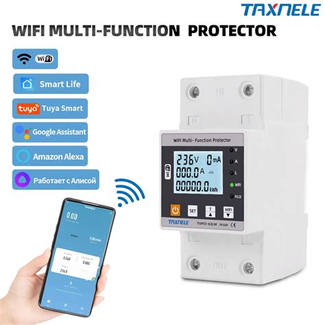 63A TUYA WiFi Smart Earth Leakage Over Under Voltage Protector Relay