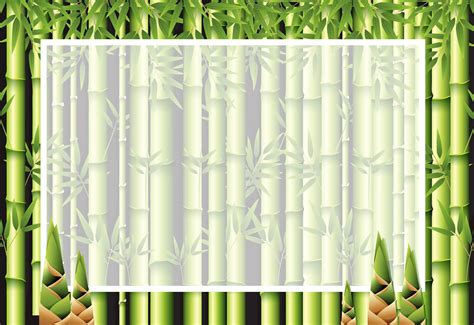 Beautiful Nature Bamboo Frame Template Vector Art At Vecteezy