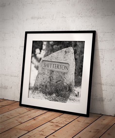 Shitterton Road Sign Black & White Photographic Print - Etsy