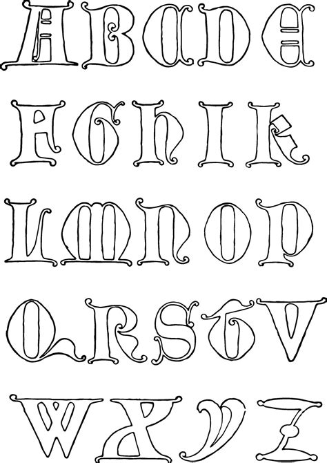 Gothic Uncial Alphabet Vintage Illustration Vector Art At