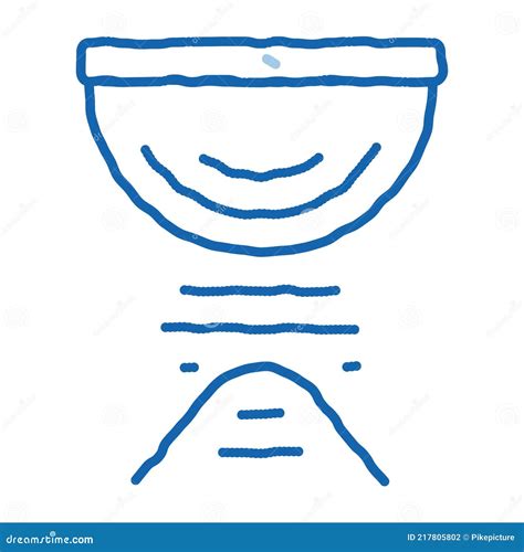 Sifting Flour Preparation Doodle Icon Hand Drawn Illustration Stock