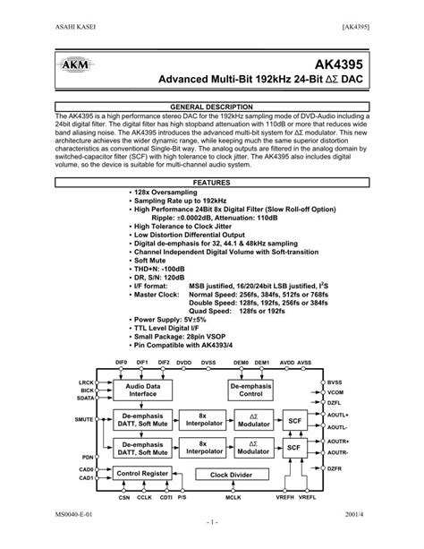 Pdf Ak English Datasheet Akm Asahi Kasei Microdevices