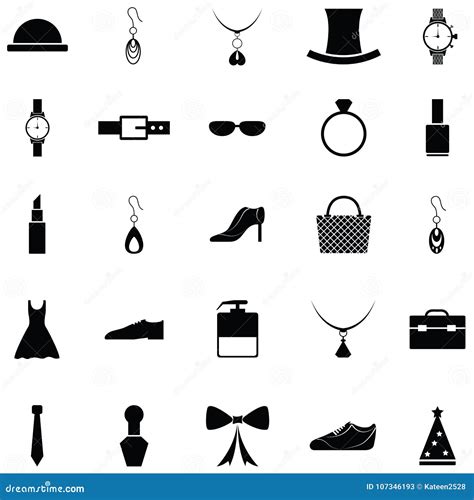 Accessories icon set stock vector. Illustration of watch - 107346193