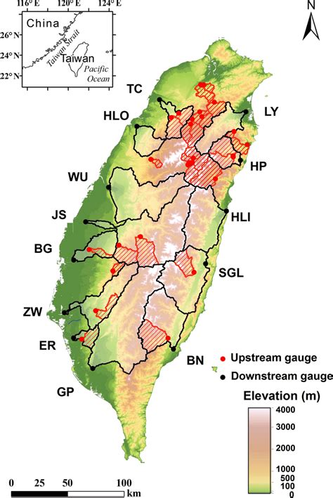 Thirteen Major Watersheds Black Boundaries With Abbreviations Near The