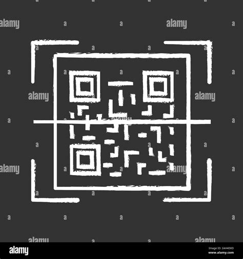 Qr Code Scanning Chalk Icon 2d Code Reading App Matrix Barcode