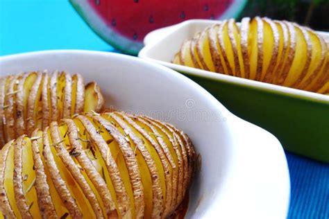 Potato Hasselback Stock Photo Image Of Swedish Cute