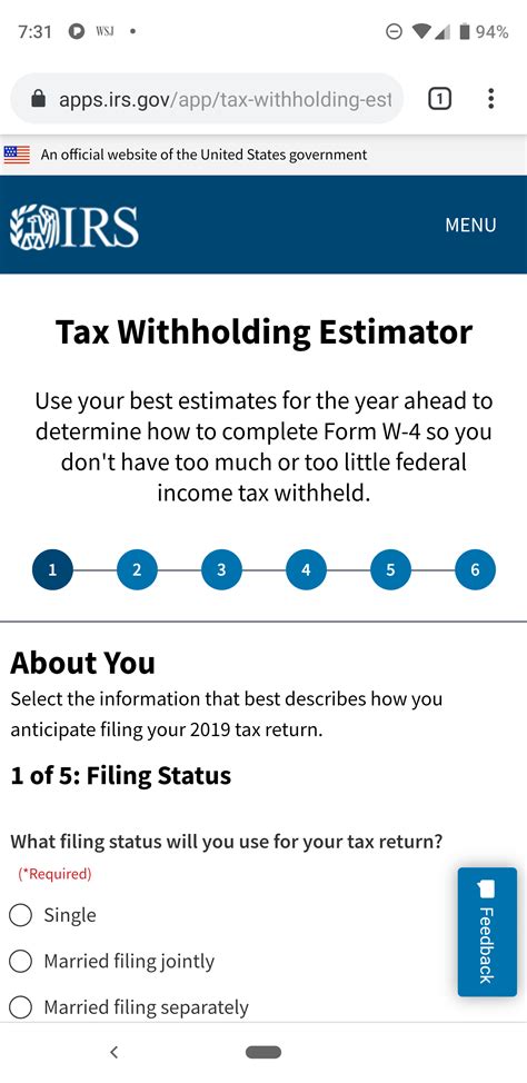 Irs Federal Tax Withholding Estimator Tax Withholding Estimator