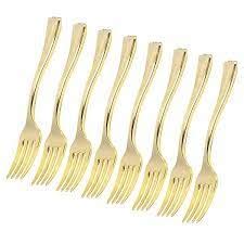 Plastic Cutlery Dessert Forks Gold 24pcs - Sweet and Soda