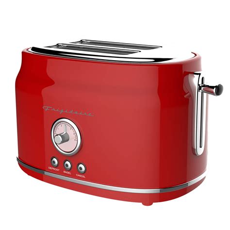 Frigidaire Eto102 Red Retro Wide 2 Slice Toaster Perfect For Bread English Muffins Bagels 5