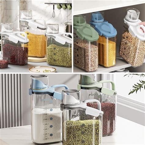 Ml Plastic Sealed Grains Container Dry Food Storage Bin With