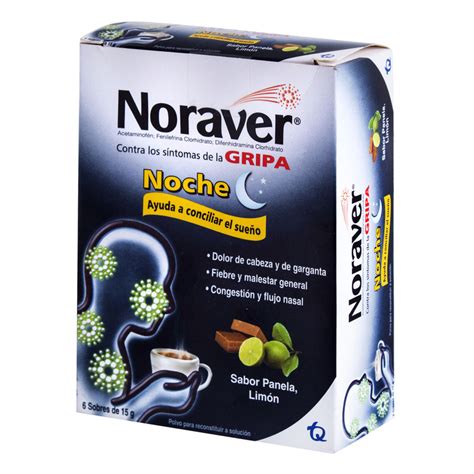 Noraver Gripa Bebida Noche 15 Gr 6 Sobres Farmaprime