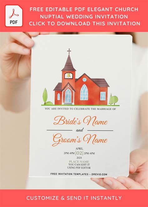 Free Editable Pdf Beautiful Church Wedding Invitation Templates