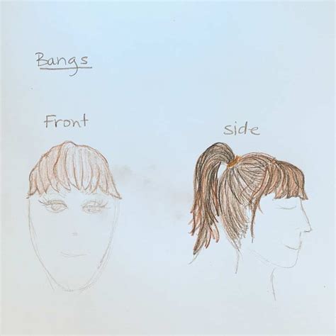 How To Draw Bangs Front View And Side