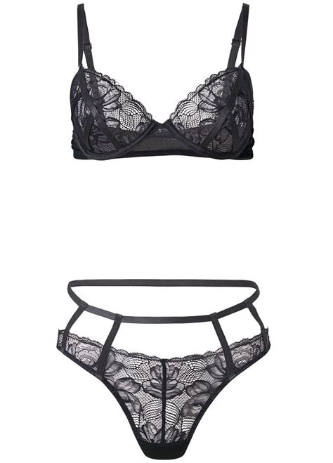 This Lacy Bra And Panty Set Assures Instant Romance Lace Cups Match To The Sheer Lace Panel At