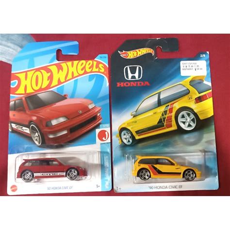 Hot Wheels Honda Civic Ef Red And Yellow Combo Sales Shopee Malaysia