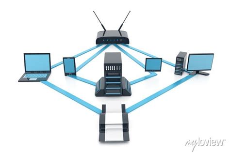 Computer Network Internet Concept Network Diagram 3d Illustration