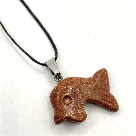 Goldstone Carved Dolphin Necklace Seashell Story Kaikoura