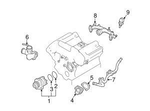 2007 2012 Nissan Engine Coolant Bypass Pipe 21022 JK01C