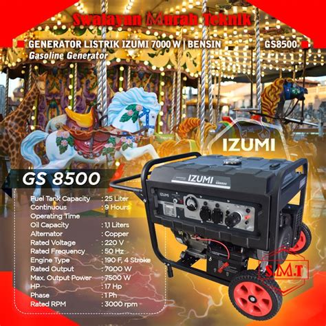 IZUMI NLG GS8500 MESIN GENSET GENERATOR LISTRIK BENSIN 7000 WATT 7 0KW