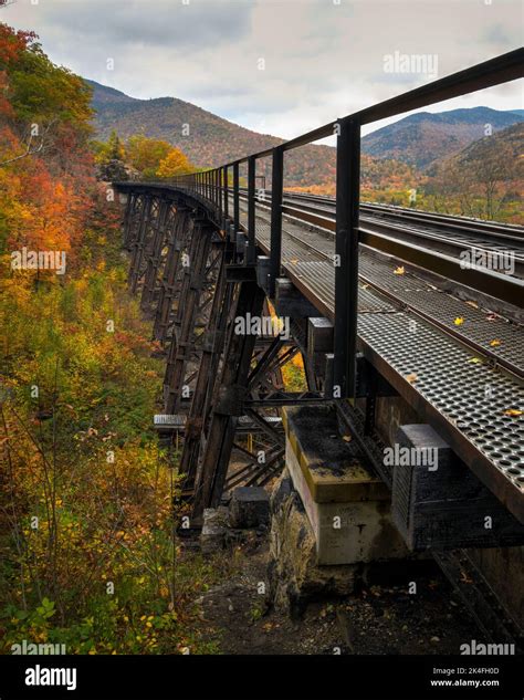 fall foliage railroad tracks in New England Stock Photo - Alamy