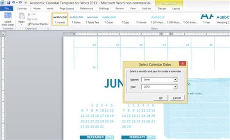 Academic Calendar Template For Word 2013