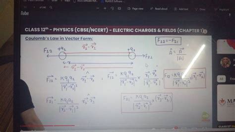 Class 12th Physics Cbsencert Electric Charges And Fields Chapter