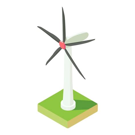 Icono de la turbina eólica ecológica Isométrico del icono vectorial de