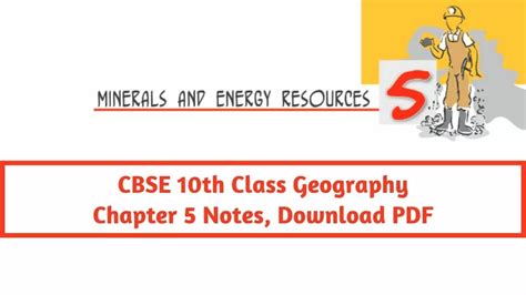 Cbse Class 10 Social Science Geography Chapter 5 Minerals And Energy