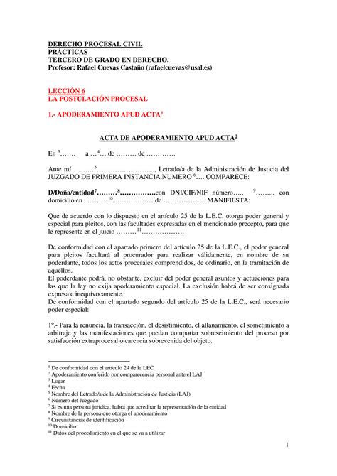 Modelos L La Postulacion Apoderamiento Apud Acta Y Escritos