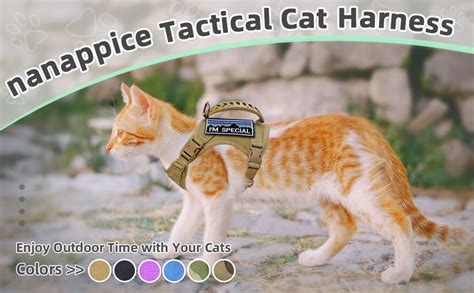 Pet Supplies Nanappice Tactical Cat Harness For Walking Escape Proof