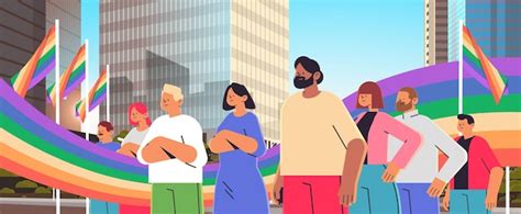Misture Pessoas De Ra A Bandeiras De Arco Ris Lgbt Gay L Sbicas Amor Desfile Festival De