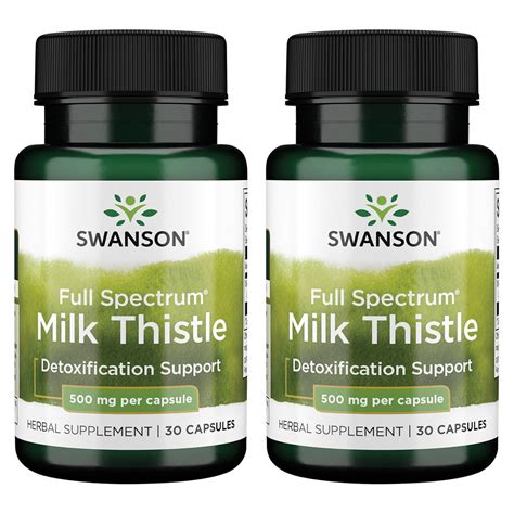 Swanson Full Spectrum Milk Thistle 500 Mg 30 Caps 2 Pack Walmart