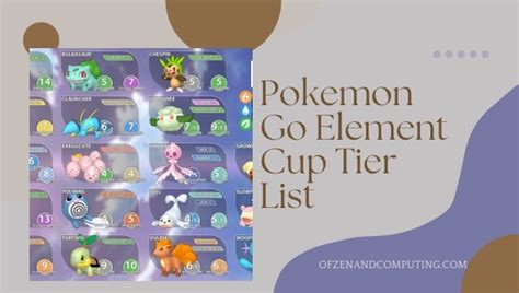 Pokemon Go Element Cup Tier List (January 2025) Best Elements