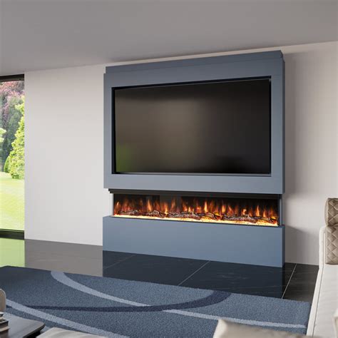 Pre-Built Media Wall With Electric Fireplace Package 9