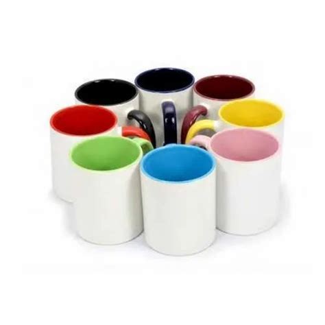 Plain Multicolor Sublimation Inner Handle Color Mug For Drinking And