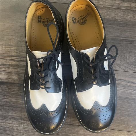 Dr Martens Mens Black And White Oxfords Depop