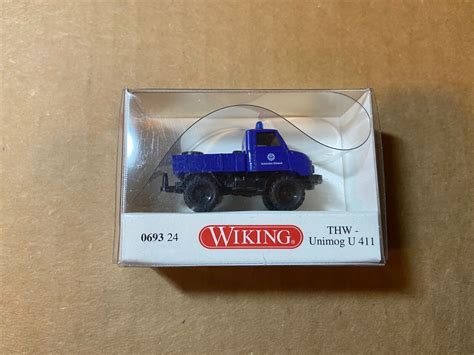 Wiking Mb Thw Unimog U Ho Scale Model Car Blue Nib