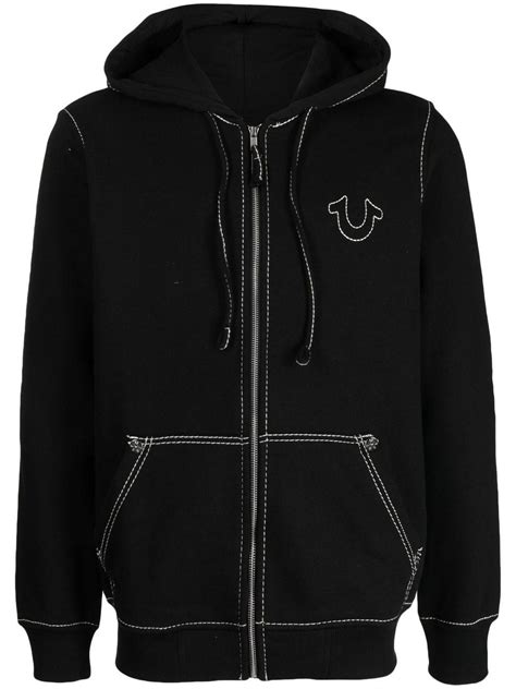 True Religion Big T Full Zip Hoodie In Black For Men Lyst