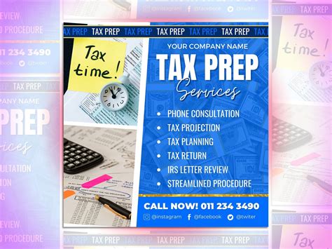 Tax Preparer Flyer Editable Canva Template Etsy