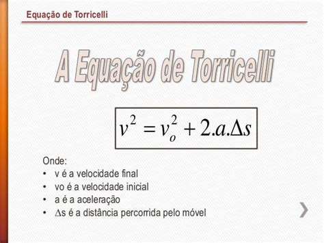 Equação De Torriceli