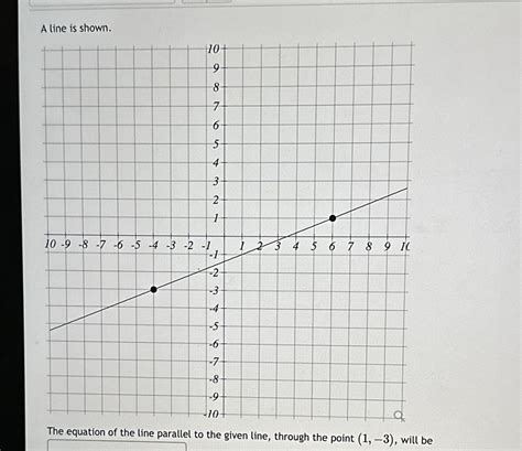 Solved A line is shown.The equation of the line parallel to | Chegg.com