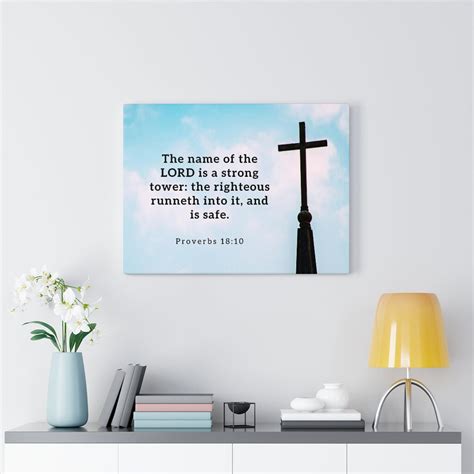 Trinx Strong Tower Proverbs 1810 Christian Wall Art Bible Verse Print