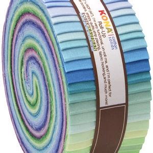 Roll Ups Kona Cotton Solids Sunset Colorstory Blues Purples Greens