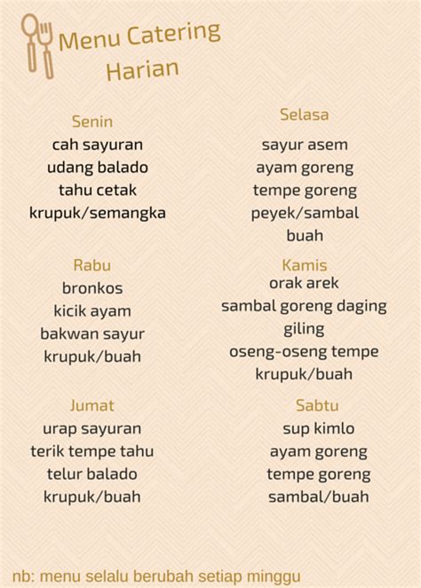 Contoh Menu Catering Harian 50 Koleksi Gambar