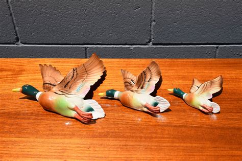 Set Of Three Ceramic Flying Ducks Structured Rebellion